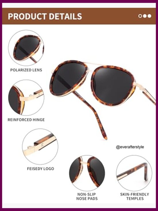 Retro Polarized Aviator Sunglasses Metal Frame UV400 Protection main image 5